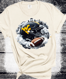 West Virginia WV Football, Mountaineers Crewneck Sweatshirt, WV Fan Gift, Sunday Football, Blue and Gold Let's GO