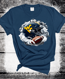 West Virginia WV Football, Mountaineers Crewneck Sweatshirt, WV Fan Gift, Sunday Football, Blue and Gold Let's GO