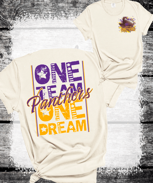 Custom Local School One Team One Dream Sweatshirt, Spirit Wear Sweatshirt, Custom Local Shirts School Mascot Sweatshirt, Gift Idea, Liberty Hill Panthers, Texas Football