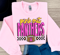 Custom Local School PINK OUT Sweatshirt, Spirit Wear Sweatshirt, Custom October we wear Pink, Gift Idea, Liberty Hill Panthers, Texas Football