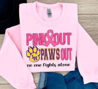 Custom Local School PINK OUT Paws Out Sweatshirt, Spirit Wear Sweatshirt, Custom October we wear Pink, Gift Idea, Liberty Hill Panthers, Texas Football