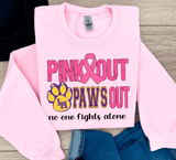Custom Local School PINK OUT Paws Out Sweatshirt, Spirit Wear Sweatshirt, Custom October we wear Pink, Gift Idea, Liberty Hill Panthers, Texas Football