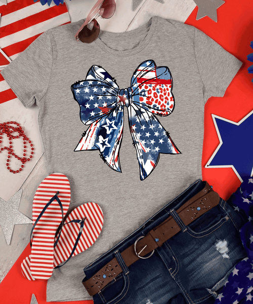 Comfort Colors Coquette America Bow Fourth of July Red White and Blue Shirt, Funny Meme Shirt, Trendy Funny Shirt, Trending Bow Shirt