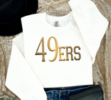 Custom PUFF Print 49ers Sweatshirt, Embossed Puff Spirit Wear Sweatshirt, San Francisco 49ers PUFF fan Gear NFL Football Playoff Shirts, 49ers Puff Vinyl Sweatshirts, 3D Embossed Football Gear
