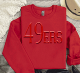 Custom PUFF Print 49ers Sweatshirt, Embossed Puff Spirit Wear Sweatshirt, San Francisco 49ers PUFF fan Gear NFL Football Playoff Shirts, 49ers Puff Vinyl Sweatshirts, 3D Embossed Football Gear