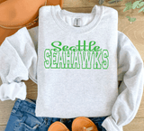 Custom PUFF Print Seahawks Sweatshirt, Embossed Puff Spirit Wear Sweatshirt, Seattle Seahawks PUFF fan Gear NFL Football Playoff Shirts, Seattle Puff Vinyl Sweatshirts, 3D Embossed Football Gear