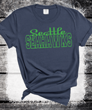 Custom PUFF Print Seahawks Sweatshirt, Embossed Puff Spirit Wear Sweatshirt, Seattle Seahawks PUFF fan Gear NFL Football Playoff Shirts, Seattle Puff Vinyl Sweatshirts, 3D Embossed Football Gear
