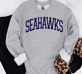 Custom PUFF Print Seahawks Sweatshirt, Embossed Puff Spirit Wear Sweatshirt, Seattle Seahawks PUFF fan Gear NFL Football Playoff Shirts, Seattle Puff Vinyl Sweatshirts, 3D Embossed Football Gear