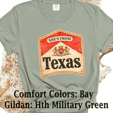 Comfort Colors® She's from Texas Music Inspired graphic tee, funny sarcastic shirt, trendy western aesthetic cowgirl summer top, gift for her, retro rodeo club apparel
