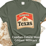 Comfort Colors® She's from Texas Music Inspired graphic tee, funny sarcastic shirt, trendy western aesthetic cowgirl summer top, gift for her, retro rodeo club apparel