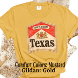 Comfort Colors® She's from Texas Music Inspired graphic tee, funny sarcastic shirt, trendy western aesthetic cowgirl summer top, gift for her, retro rodeo club apparel