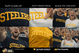 Custom PUFF Print Steelers Sweatshirt, Embossed Puff Spirit Wear Sweatshirt, Pittsburgh Steelers PUFF fan Gear NFL Football Playoff Shirts, Steelers Puff Vinyl Sweatshirts, 3D Embossed Football Gear