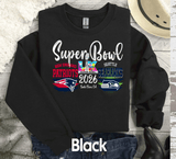 Superbowl 2026 Football Game day Matching Seattle Seahawks and New England Patriots Matching Shirts, Superbowl Sweatshirt Patriots and Seahawks