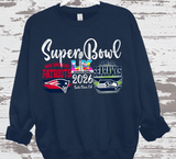 Superbowl 2026 Football Game day Matching Seattle Seahawks and New England Patriots Matching Shirts, Superbowl Sweatshirt Patriots and Seahawks