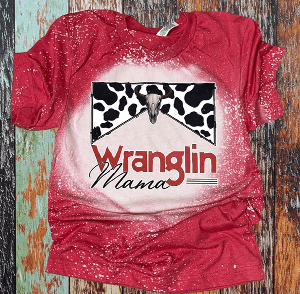 Vintage Distressed Country Western BOHO Shirt Tees Wranglin Mama