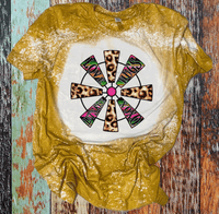 Vintage Distressed Country Western BOHO Shirt Tees Aztec Windmill