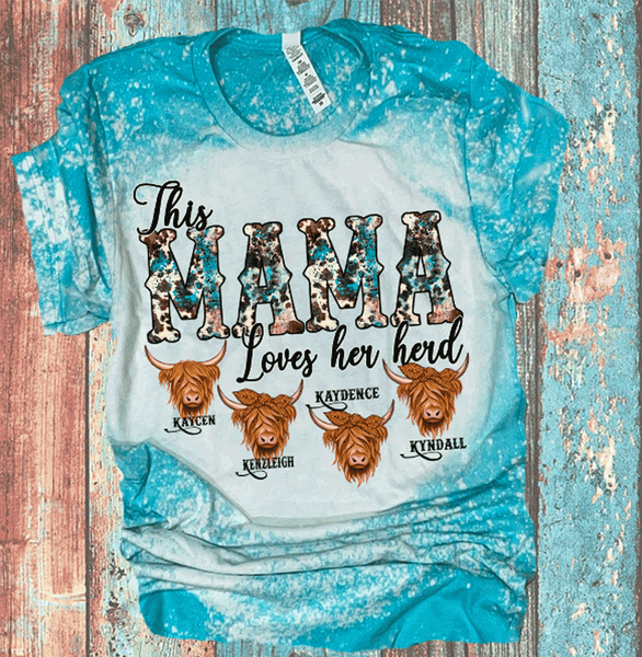 Personalized This MAMA loves her herd Distressed Tees