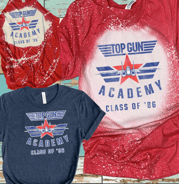 TV Show Movie Inspired Distressed Tees Vintage Bleached Bella Canvas Shirts Vintage Top Gun Academy