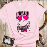 I Willie Love You Valentines Day Bleached Distressed Vintage