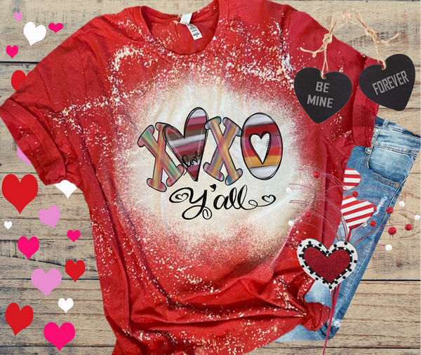 XOXO Yall Bleached Distressed Vintage Tees