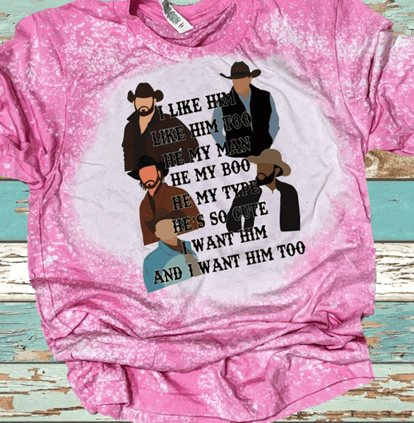 I Like Him RIP Yellowstone Valentines Day Bleached Distressed Vintage Tees