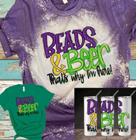 Mardi Gras Let the Shenanigans begin Distressed Bleached Tees / DTF Shirts