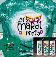 Mardi Gras Let the Shenanigans begin Distressed Bleached Tees / DTF Shirts