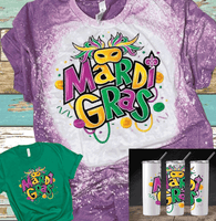 Mardi Gras Let the Shenanigans begin Distressed Bleached Tees / DTF Shirts