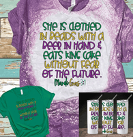 Mardi Gras Let the Shenanigans begin Distressed Bleached Tees / DTF Shirts