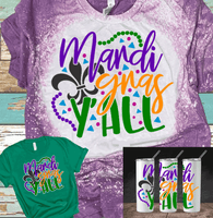 Mardi Gras Let the Shenanigans begin Distressed Bleached Tees / DTF Shirts