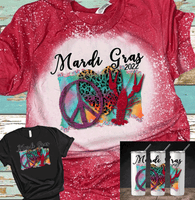 3 Mardi Gras Hearts New Orleans Distressed Bleached Tees / DTF Shirts