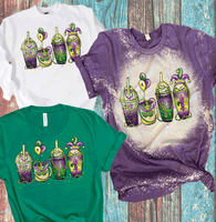 Mardi Gras Let the Shenanigans begin Distressed Bleached Tees / DTF Shirts