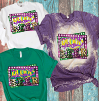 Mardi Gras Let the Shenanigans begin Distressed Bleached Tees / DTF Shirts