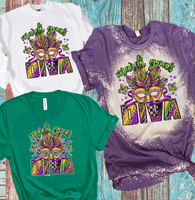 Mardi Gras Let the Shenanigans begin Distressed Bleached Tees / DTF Shirts