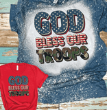 4th of July Distressed Tees Vintage Bleached Bella Canvas Shirts God Bless our Troops Camo