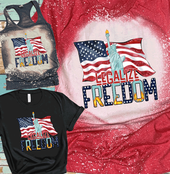 4th of July Distressed Tees Vintage Bleached Bella Canvas Shirts legalize Freedom Statue of Liberty