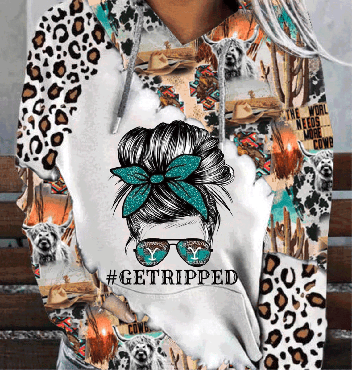 Yellowstone Dutton Ranch inspired Get Ripped Messy Bun RIP Wheeler Cow ...