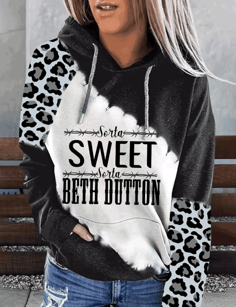 Yellowstone Dutton Ranch inspired Sorta Sweet Sorta Beth Dutton Leopard Hoodie