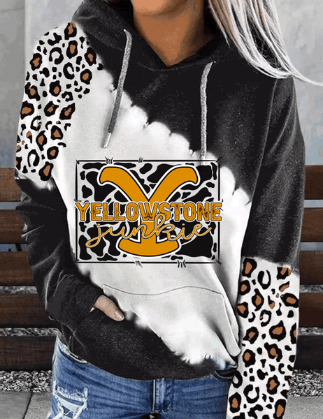 Yellowstone Dutton Ranch inspired Yellowstone Junkie Leopard Cow print Hoodie sweatshirt