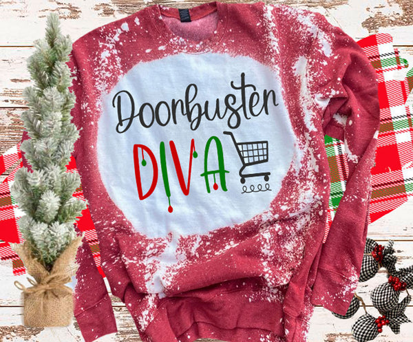 Black Friday Matching Family Distressed Shirts Vintage Bleached Doorbuster Diva