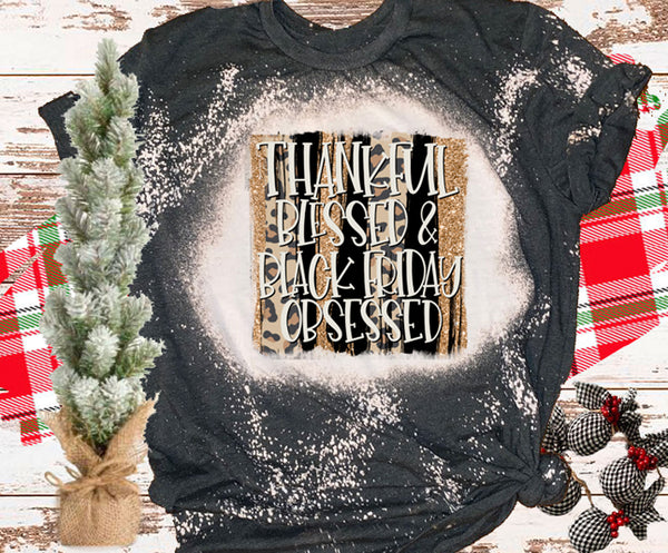 Black Friday Distressed Shirts Vintage Bleached Thankful Blessed Black Friday Obsessed