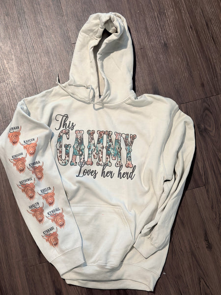 Personalized This Gammy  loves her herd Distressed Tees